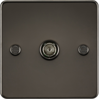 Knightsbridge Flat Plate Gunmetal TV Outlet (non-isolated)
