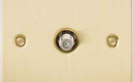 Knightsbridge Flat Plate Brushed Brass Sat TV Outlet