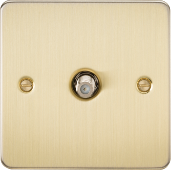 Knightsbridge Flat Plate Brushed Brass Sat TV Outlet