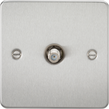 Knightsbridge Flat Plate Brushed Chrome Sat TV Outlet