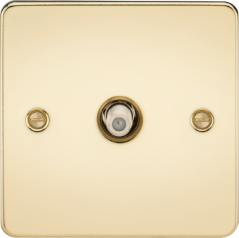 Knightsbridge Flat Plate Polished Brass Sat TV Outlet