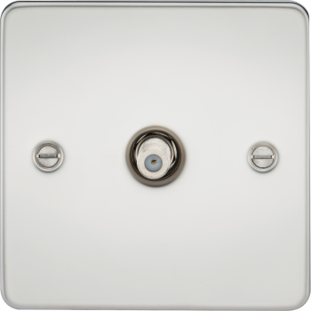 Knightsbridge Flat Plate Polished Chrome Sat 1 Gang TV Outlet
