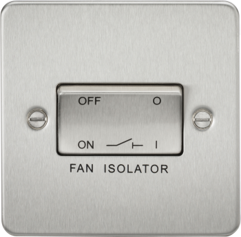 Knightsbridge Flat Plate Brushed Chrome 10AX 3 Pole Fan Isolator Switch
