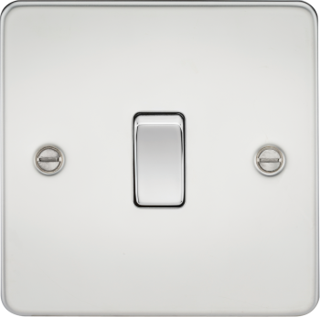 Knightsbridge Flat Plate Polished Chrome 10AX 1 Gang Intermediate Switch
