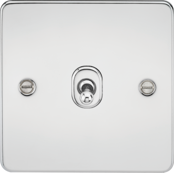 Knightsbridge Flat Plate Polished Chrome 10AX 1 Gang Intermediate Toggle Switch
