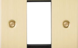 Knightsbridge Flat Plate Brushed Brass 1 Gang Modular Faceplate
