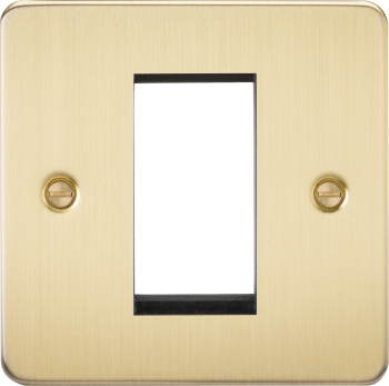 Knightsbridge Flat Plate Brushed Brass 1 Gang Modular Faceplate