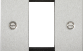 Knightsbridge Flat Plate Brushed Chrome 1 Gang Modular Faceplate