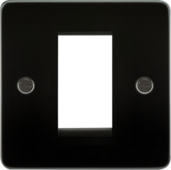 Knightsbridge Gunmetal Flat Plate 1 Gang Modular Faceplate