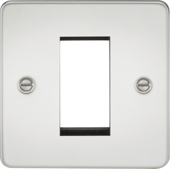 Knightsbridge Flat Plate Polished Chrome 1 Gang Modular Faceplate