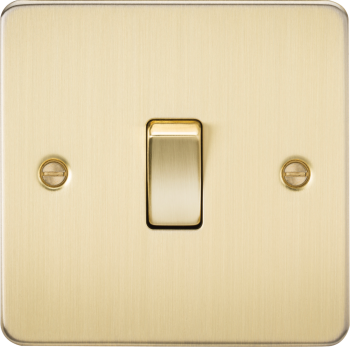 Knightsbridge Flat Plate Brushed Brass 1 Gang 10 Amp 2-Way Light Switch