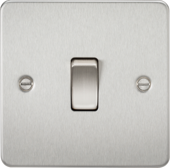 Knightsbridge Flat Plate Brushed Chrome 1 Gang 10 Amp 2-Way Light Switch