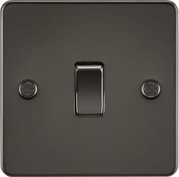 Knightsbridge Flat Plate Gunmetal 1 Gang 10 Amp 2 Way Light Switch