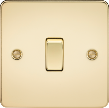 Knightsbridge Flat Plate Polished Brass 1 Gang 10 Amp 2-Way Light Switch