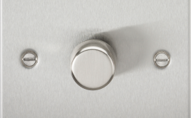 Knightsbridge Flat Plate Brushed Chrome 1 Gang 2-Way 10-200W (5-150W LED) Trailing Edge Dimmer