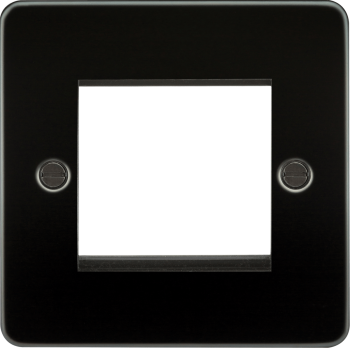 Knightsbridge Gunmetal Flat Plate 2 Gang modular faceplate