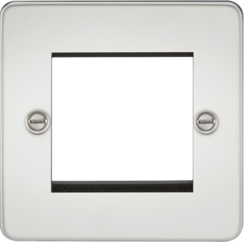 Knightsbridge Flat Plate Polished Chrome 2 Gang Modular Faceplate
