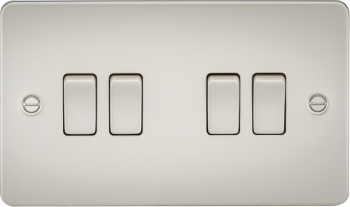 Knightsbridge Flat Plate Pearl 4 Gang 10 Amp 2-Way Light Switch