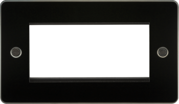 Knightsbridge Gunmetal Flat Plate 4 Gang Modular faceplate