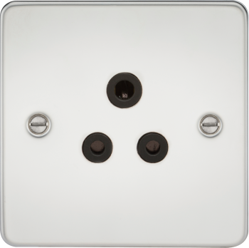 Knightsbridge Flat Plate Polished Chrome 5A Unswitched Socket with Black Insert