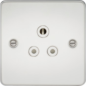 Knightsbridge Flat Plate Polished Chrome 5A Unswitched Socket with White Insert