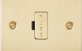 Knightsbridge Flat Plate Brushed Brass 13 Amp Fused Spur Unit