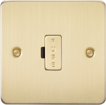 Knightsbridge Flat Plate Brushed Brass 13 Amp Fused Spur Unit