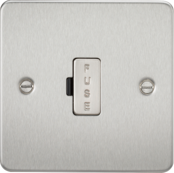 Knightsbridge Flat Plate Brushed Chrome 13 Amp Fused Spur Unit