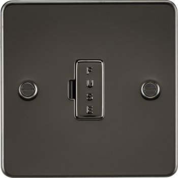 Knightsbridge Flat Plate Gunmetal 13A Unswitched Fused Spur Unit