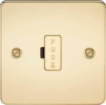 Knightsbridge Flat Plate Polished Brass 13 Amp Fused Spur Unit