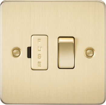 Knightsbridge Brushed Brass Flat Plate 13A switched fused spur unit