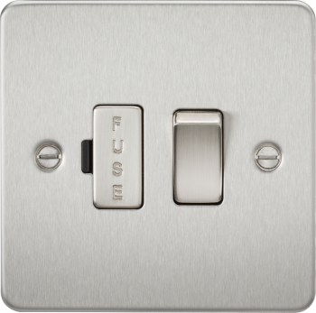 Knightsbridge Flat Plate Brushed Chrome 13A Switched Fused Spur Unit