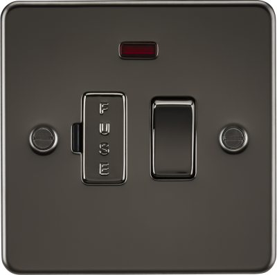 Knightsbridge Flat Plate Gunmetal 13A Switched Fused Spur Unit
