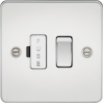Knightsbridge Flat Plate Polished Chrome 13A Switched Fused Spur Unit