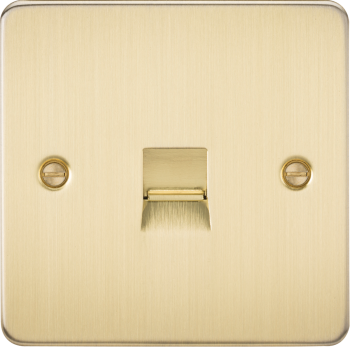 Knightsbridge Flat Plate Brushed Brass Telephone Extension Outlet