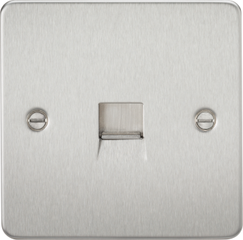 Knightsbridge Flat Plate Brushed Chrome Telephone Extension Outlet