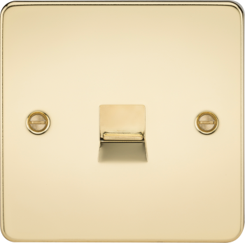 Knightsbridge Flat Plate Polished Brass Telephone Extension Outlet