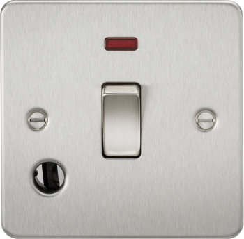 Knightsbridge Flat Plate Brushed Brass 20 Amp 1 Gang DP Switch with Neon and Flex Outlet (Copy)