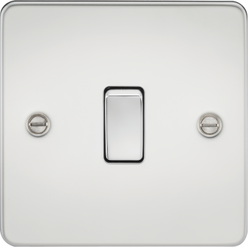 Knightsbridge Flat Plate Polished Chrome 20A 1 Gang DP Switch