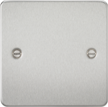 Knightsbridge Flat Plate Brushed Chrome Single Blanking Plate