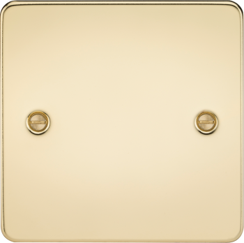 Knightsbridge Flat Plate Polished Brass Single Blanking Plate