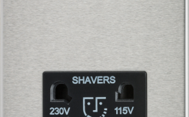Knightsbridge Rounded Edge Brushed Chrome 115/230V Dual Voltage Shaver Socket