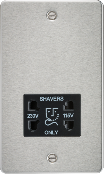 Knightsbridge Rounded Edge Brushed Chrome 115/230V Dual Voltage Shaver Socket