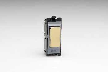 Varilight Polished Brass Powergrid Module 10A 2-Way On & Off Retractive Light Switch