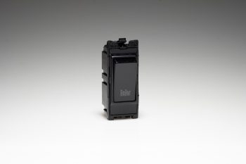 Varilight Power Grid Black Modules 20A 1-Way Double Pole Switch 'Boiler'