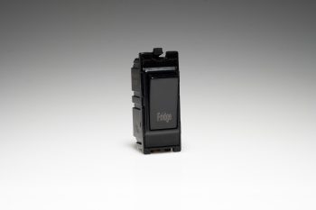 Varilight Power Grid Black Modules 20A 1-Way Double Pole Switch 'Fridge'