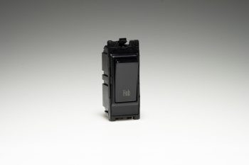 Varilight Power Grid Black Modules 20A 1-Way Double Pole Switch 'Hob'