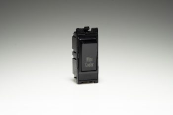 Varilight Power Grid Black Modules 20A 1-Way Double Pole Switch 'Wine Cooler'