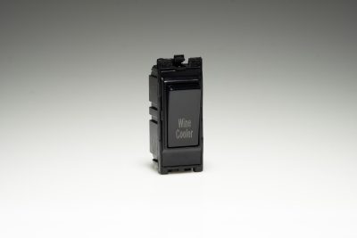 Varilight Power Grid Black Modules 20A 1-Way Double Pole Switch 'Wine Cooler'