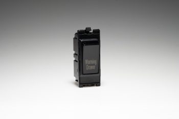 Varilight Power Grid Black Modules 20A 1-Way Double Pole Switch 'Warming Drawer'